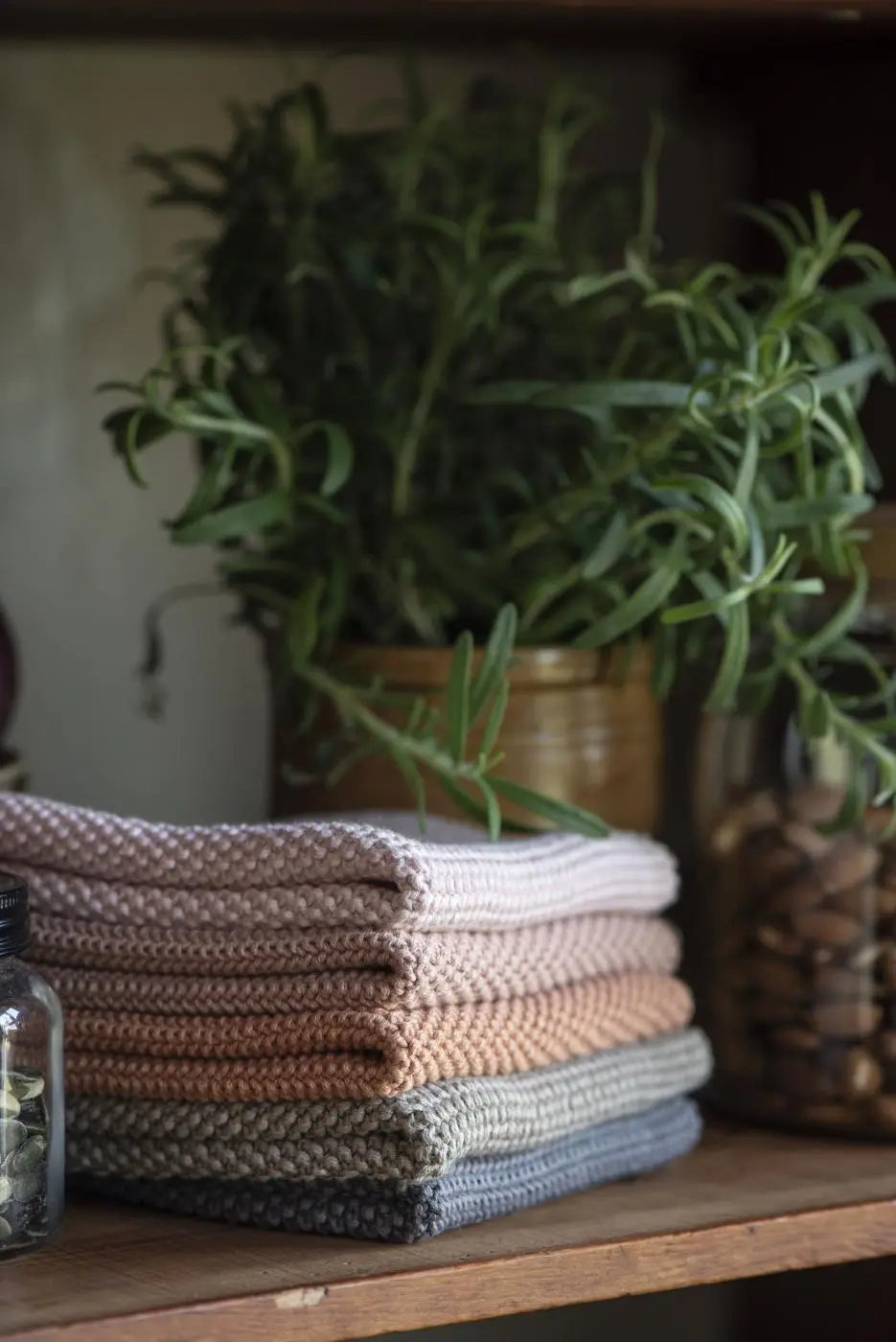 Karklud Mynte faded rose strikket