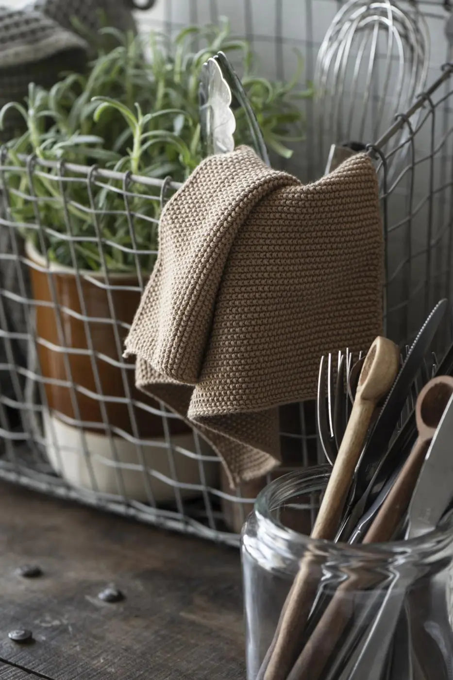 Karklud Mynte honning strikket