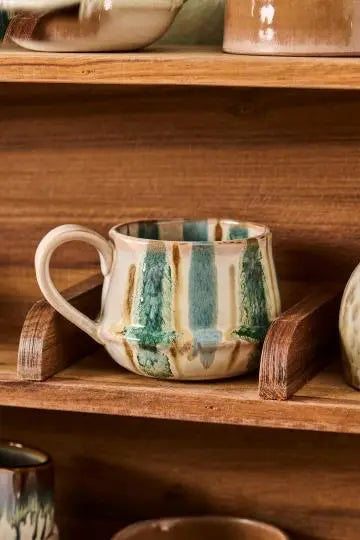 Krus m/hank Kalmar brede støvblå striber