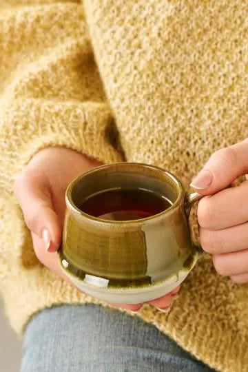 Krus m/hank Kalmar mosgrøn glasur