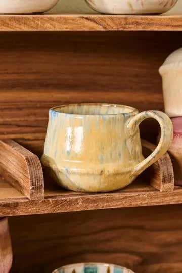 Krus m/hank Kalmar mustard m/blå striber