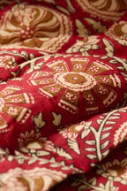 Quilt Bella rød m/jordtonet mønster