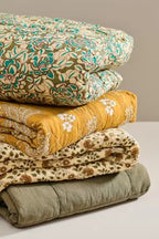 Quilt Celina mosgrønne blade