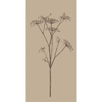 Serviet beige med brun skærmblomst