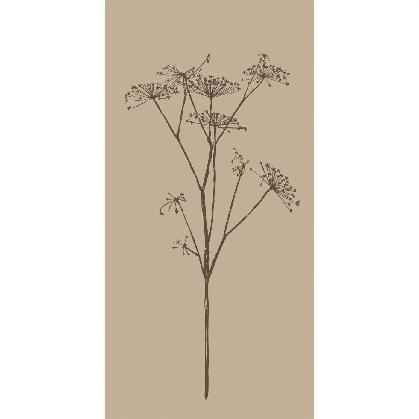 Serviet beige med brun skærmblomst